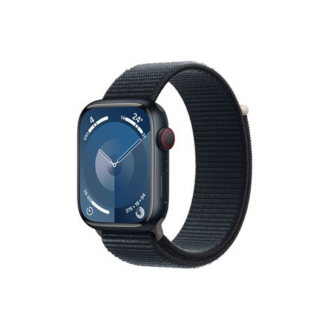Apple Series 9 (GPS + Cellular) Inteligentny zegarek 4G Wykonane w 100% z aluminium pochodzącego z recyklingu Midnight 45 mm Odb